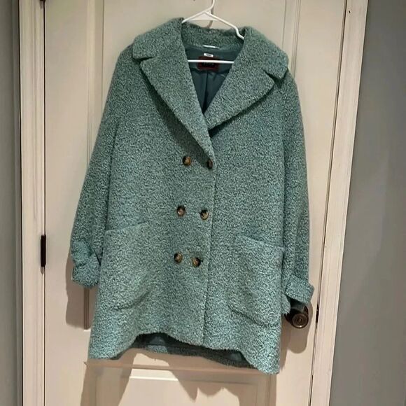 Per Una teal colored coat size EUR 48 Us 14 - Picture 1 of 5